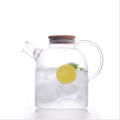 High Borosilicate Glass Large Capacity Non-Electric Glass Cooling Water Kettle with Wooden Materials Cap